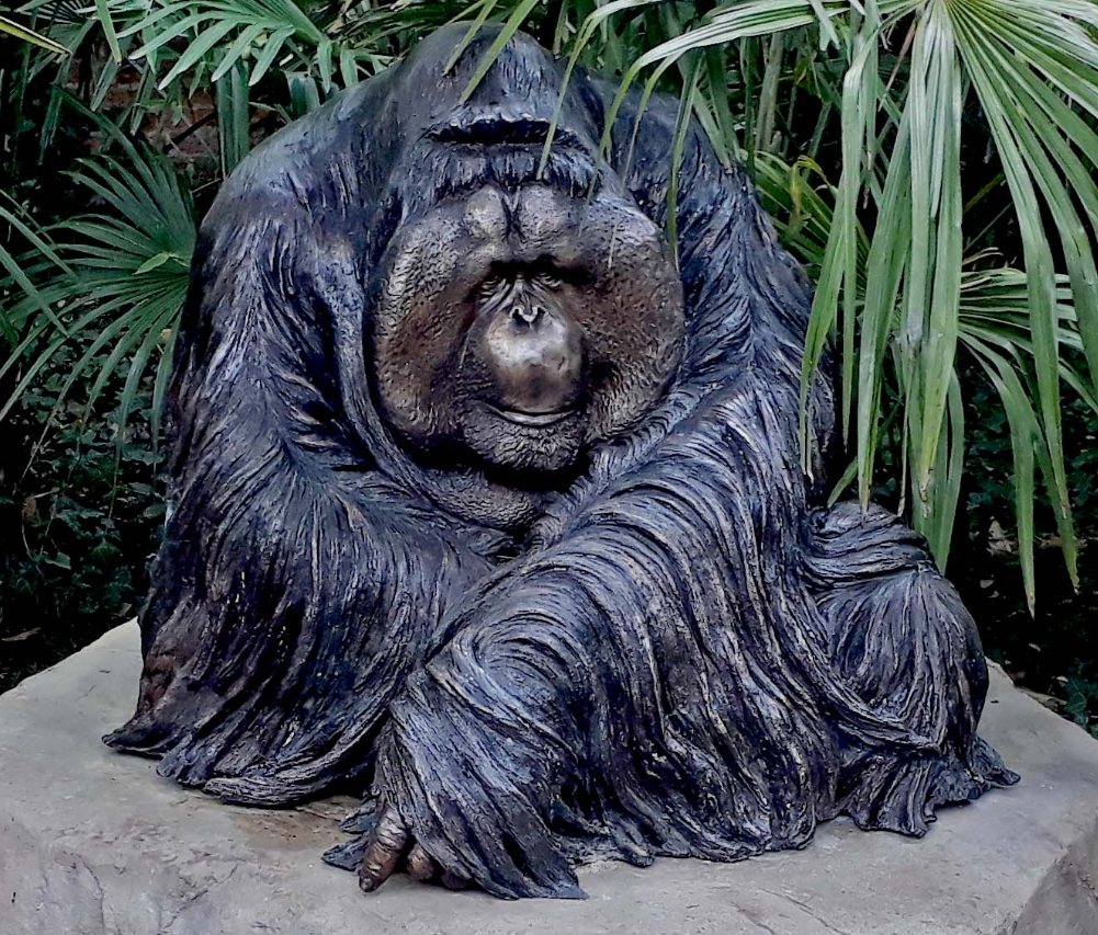bronze gorilla statues life size sitting on floor