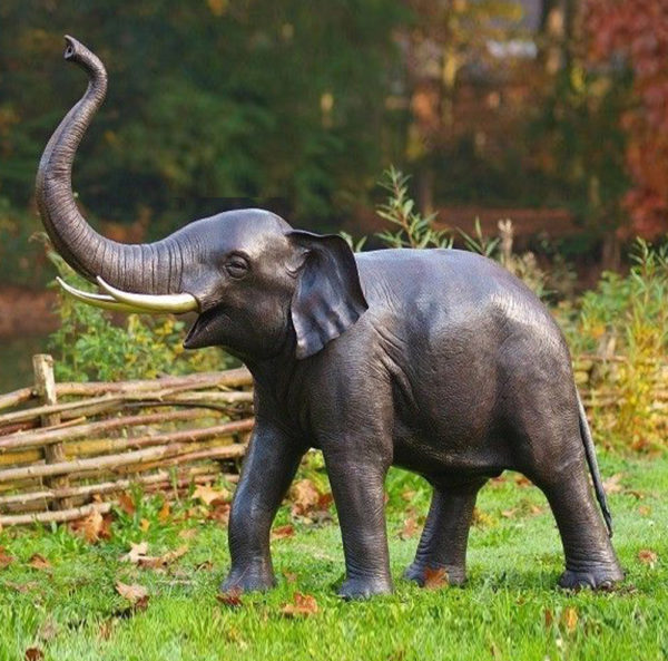 Customized reasonable price artificial carved elephant statue for lawn ...