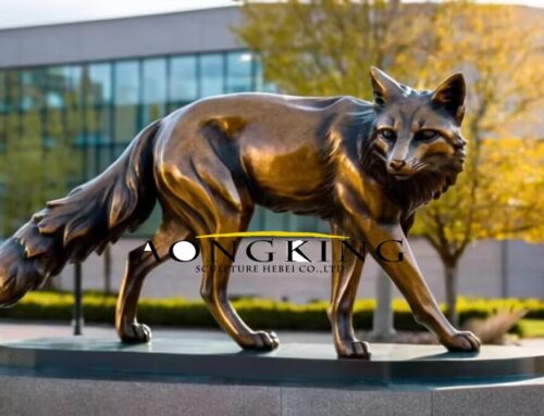 Evoking Intrigue and Elegance Bronze Garden Statue Fox