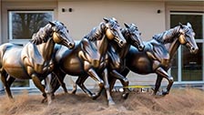 Aongking 2024 finished brass wild horse statues small