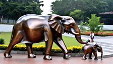 wild elephant sculptures